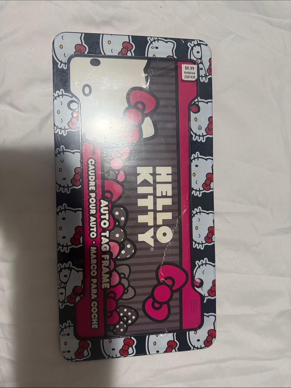 Hello Kitty Pink Black & White License Plate Frame